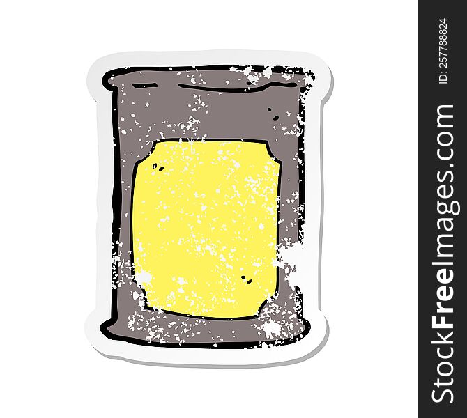 retro distressed sticker of a cartoon oil barrel