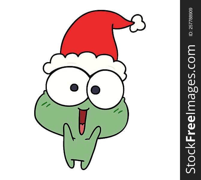 christmas cartoon of kawaii frog