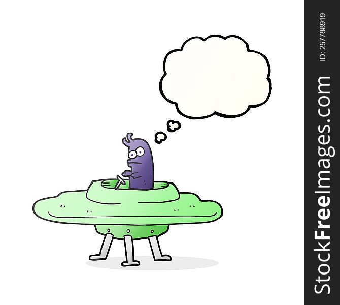 Thought Bubble Cartoon Flying Saucer