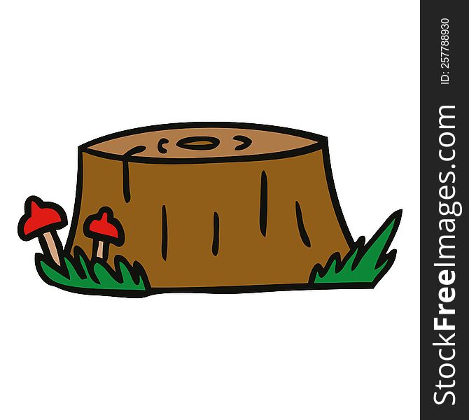 Cartoon Doodle Of A Tree Log