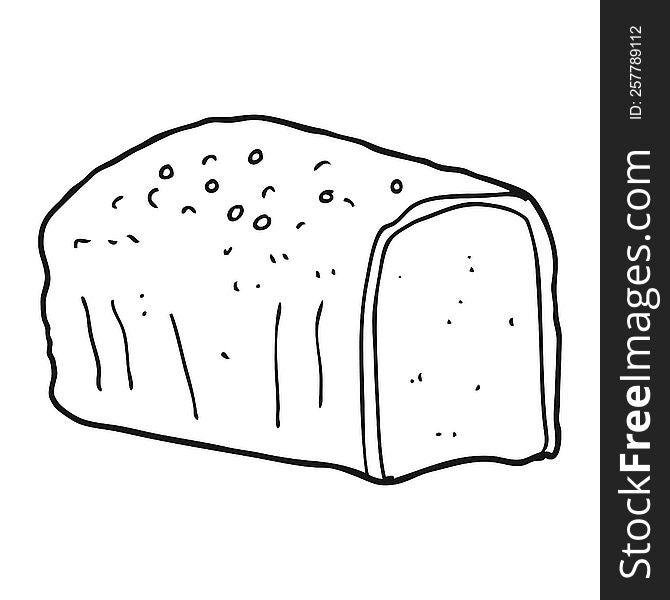 freehand drawn black and white cartoon bread