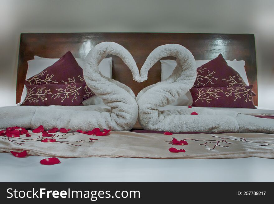 Bed Decoration For Honeymoon In A Hotel