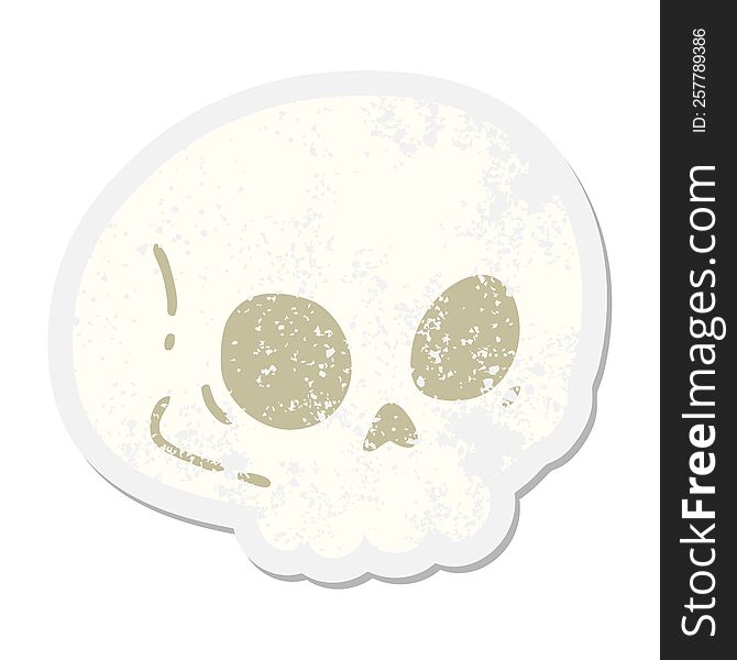 spooky skull grunge sticker