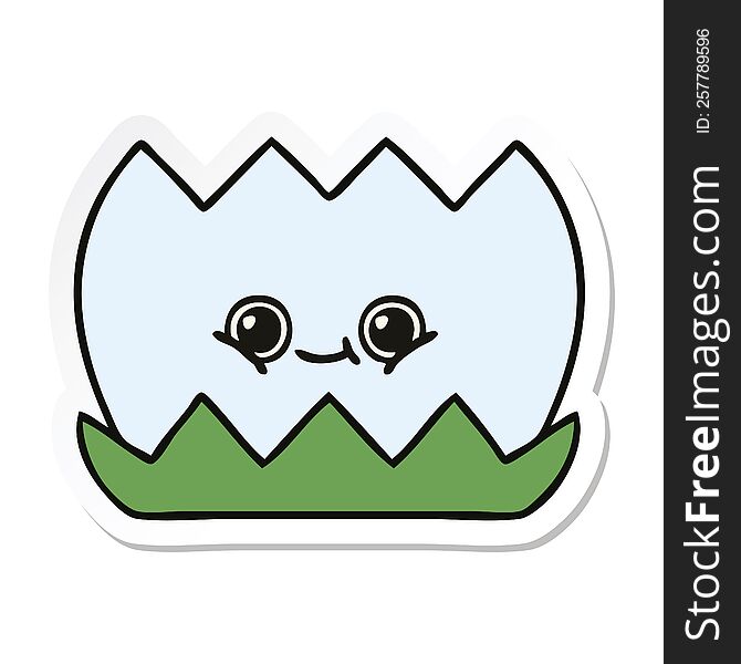 sticker of a cute cartoon water lilly