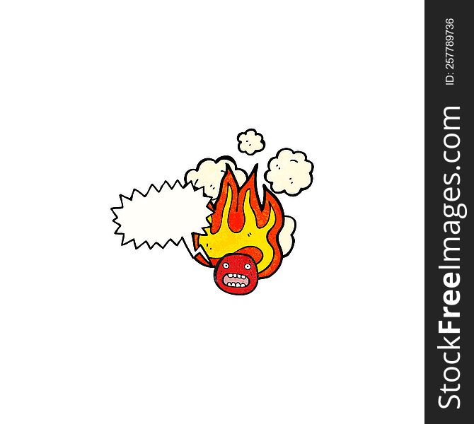 Flaming Emoticon Face Cartoon (raster Version