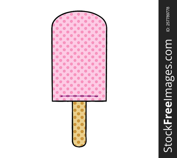 Quirky Comic Book Style Cartoon Ice Lolly