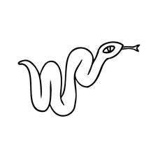 Line Drawing Doodle Of A Garden Snake Stock Images