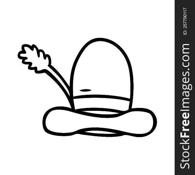 line drawing doodle of a farmers hat