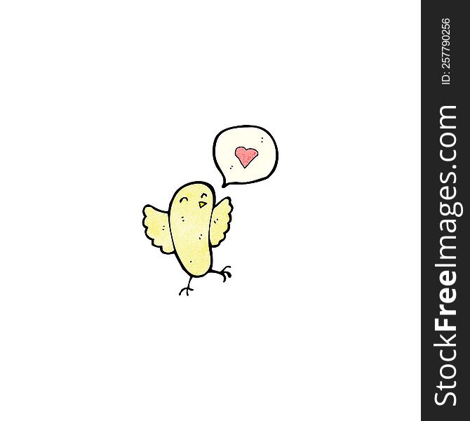 Cartoon Bird With Love Heart