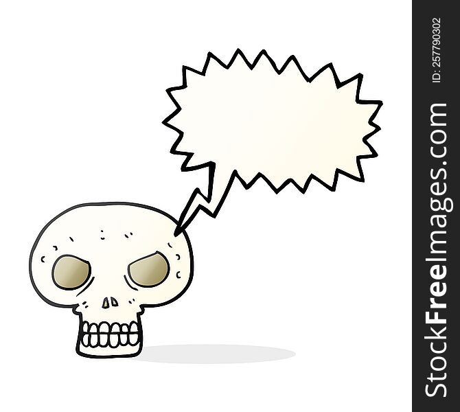 Speech Bubble Cartoon Skull