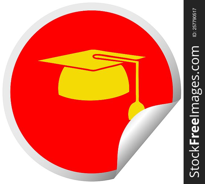 Circular Peeling Sticker Cartoon Graduation Hat