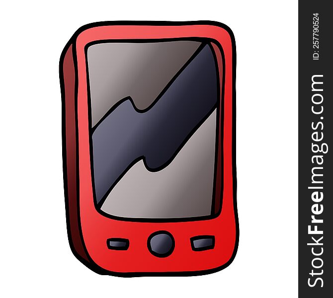 cartoon doodle of a red mobile phone
