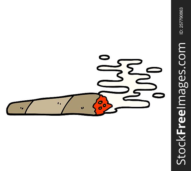 hand drawn doodle style cartoon of a joint