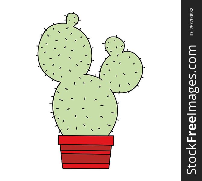 hand drawn quirky cartoon cactus. hand drawn quirky cartoon cactus
