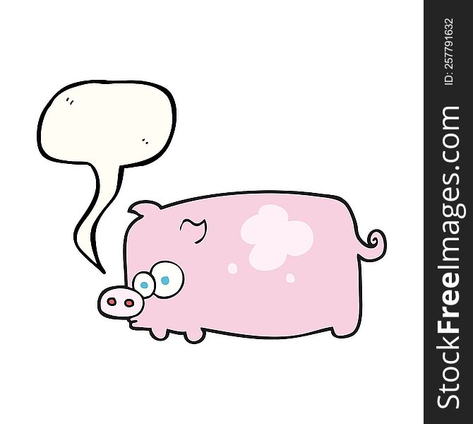Speech Bubble Cartoon Pig