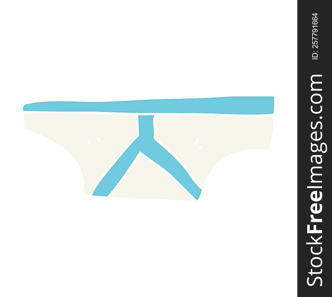 Flat Color Illustration Of A Cartoon Underpants