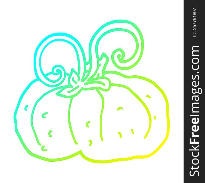 cold gradient line drawing of a cartoon winter squash