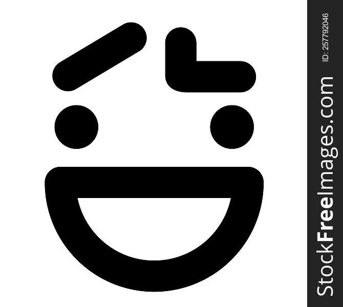simple nervous happy face icon