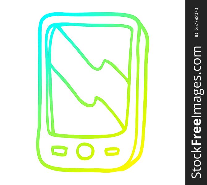 Cold Gradient Line Drawing Cartoon Mobile Phone