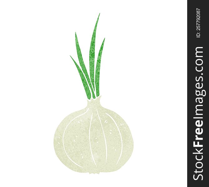 freehand retro cartoon onion