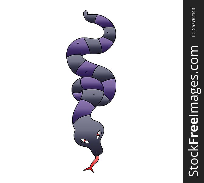 Quirky Gradient Shaded Cartoon Snake
