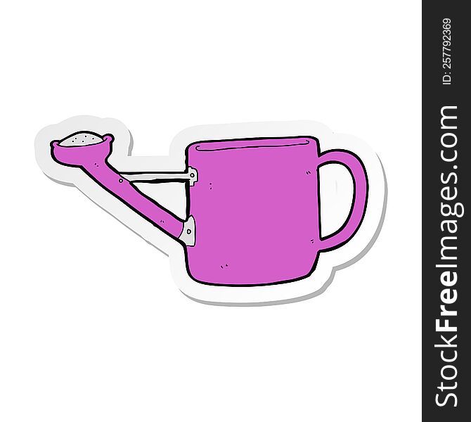 sticker of a watering can cartoon