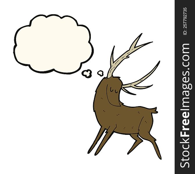 cartoon stag with thought bubble