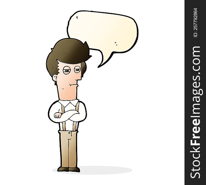 Cartoon Annoyed Man With Speech Bubble