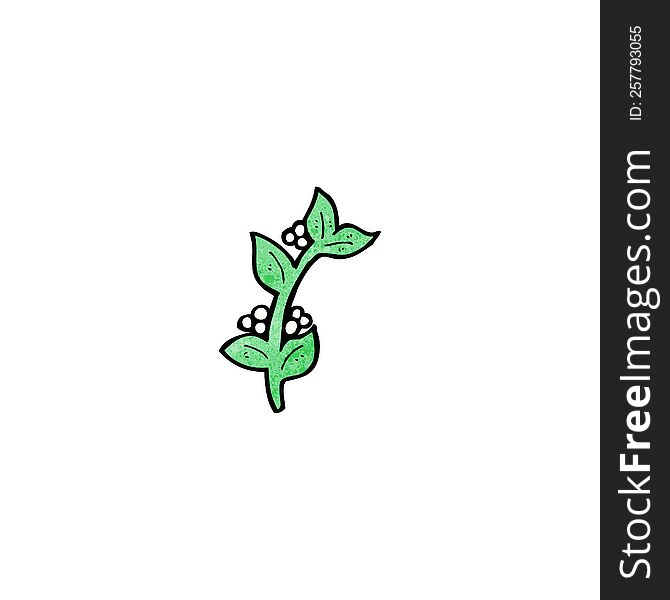 decorative leaves and berries cartoon element