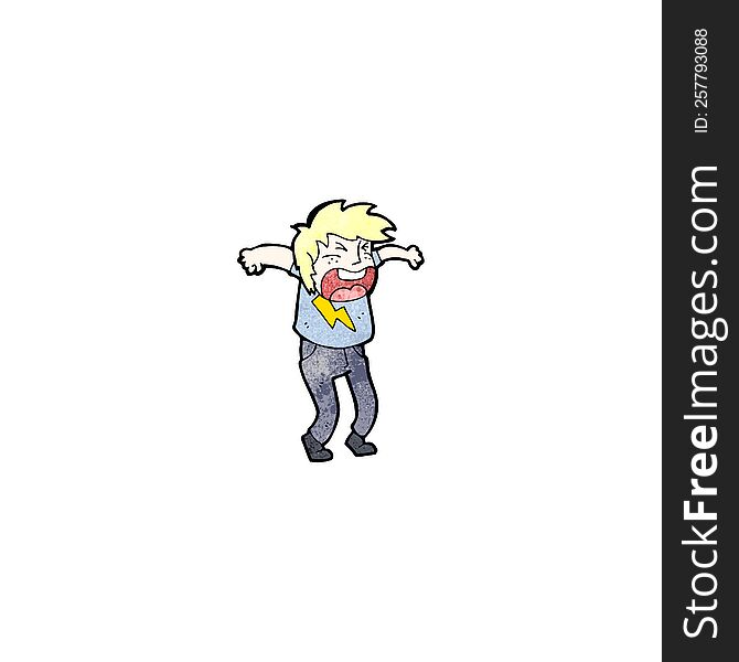 cartoon screaming blond person