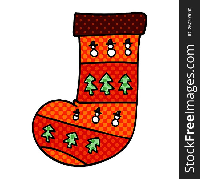 Cartoon Doodle Christmas Stocking