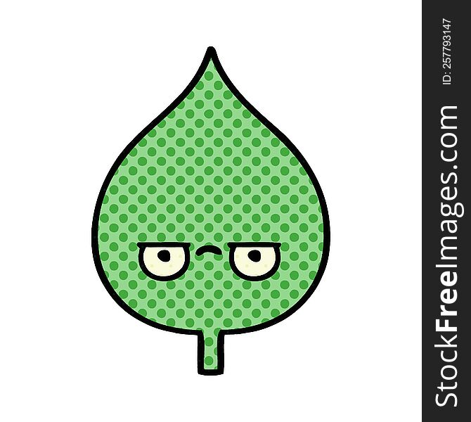 comic book style cartoon of a expressional leaf