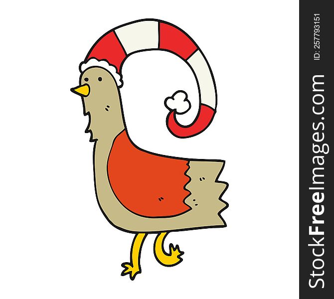 caroton chicken in funny christmas hat