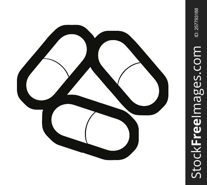 vector icon illustration of some medical pills