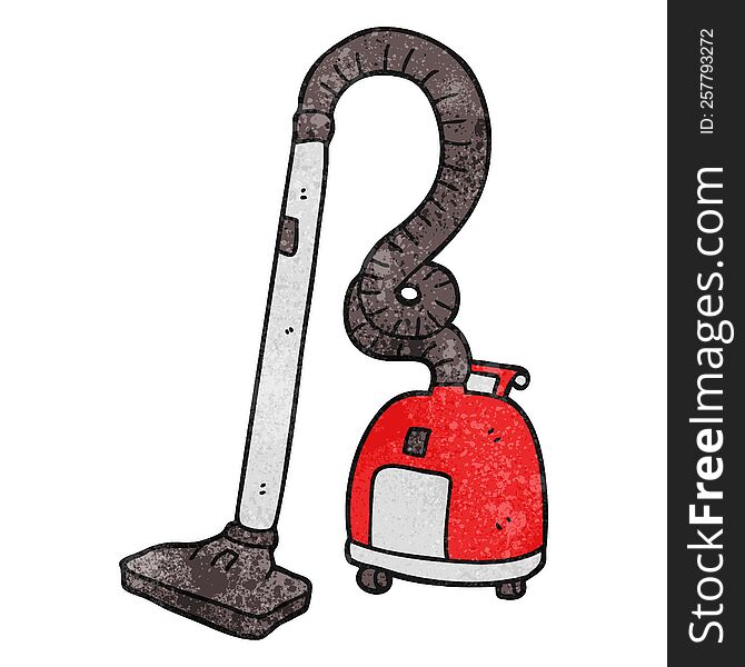 freehand textured cartoon vacuum cleaner