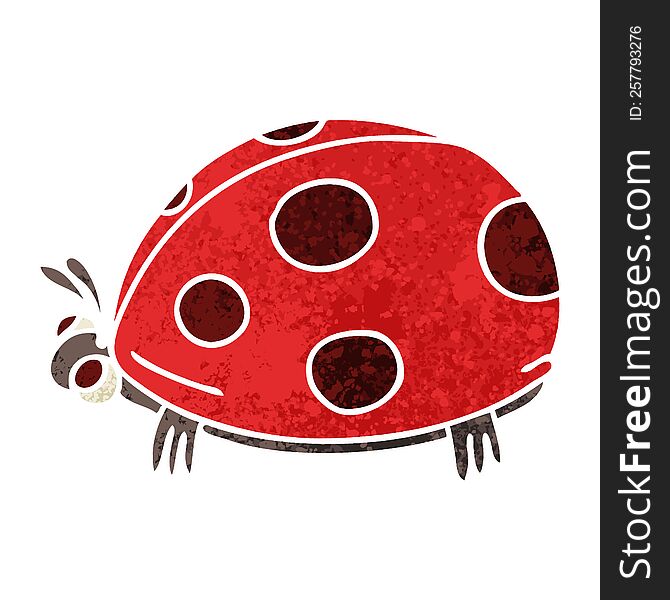 quirky retro illustration style cartoon ladybird