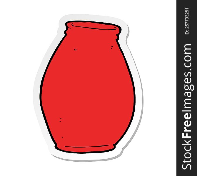 Sticker Of A Cartoon Vase