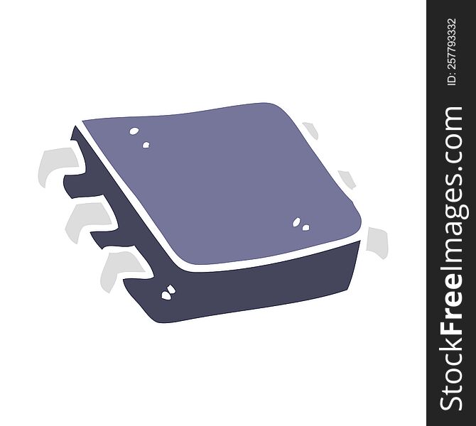 flat color illustration of computer chip. flat color illustration of computer chip