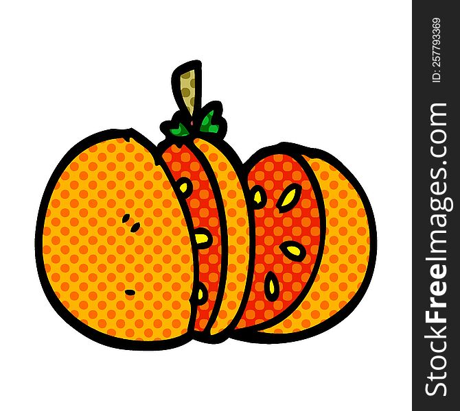 cartoon doodle cut orange
