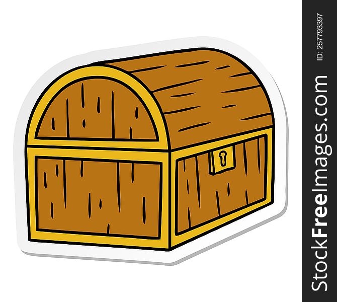 sticker cartoon doodle of a treasure chest