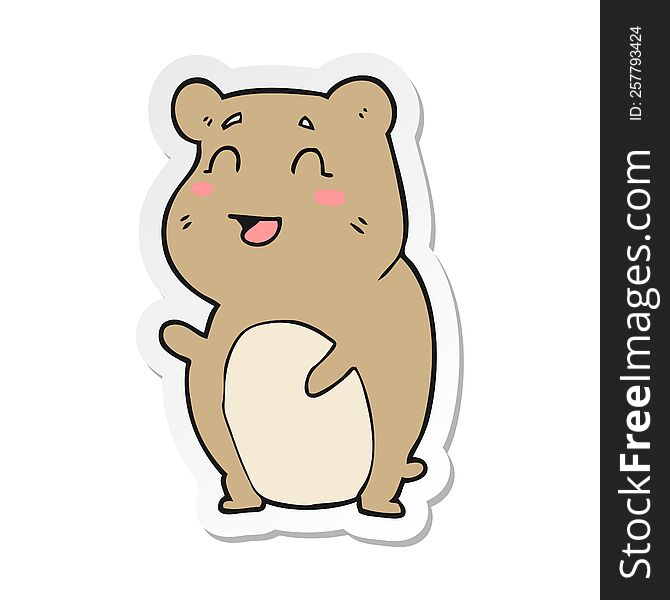 Sticker Of A Cartoon Cute Hamster