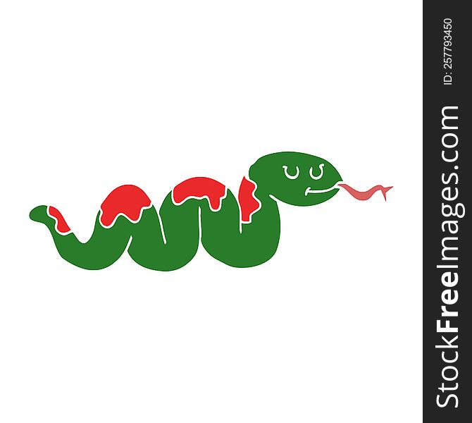 Flat Color Style Cartoon Snake