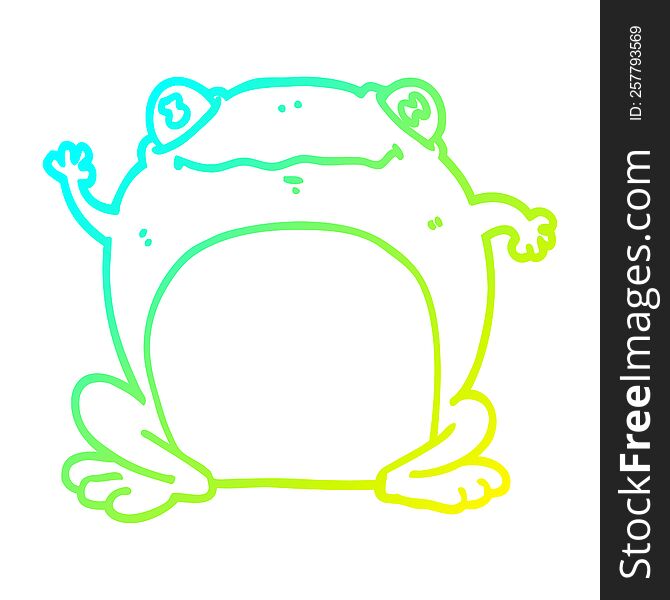 cold gradient line drawing cartoon frog