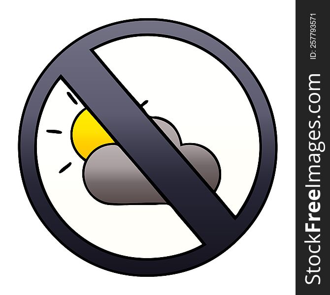 Gradient Shaded Cartoon Weather Warning Sign