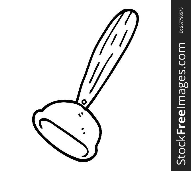 line drawing cartoon toilet plunger