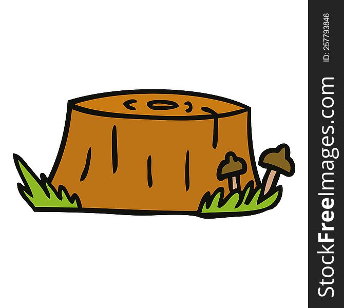 hand drawn cartoon doodle of a tree log