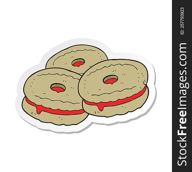 sticker of a cartoon biscuits