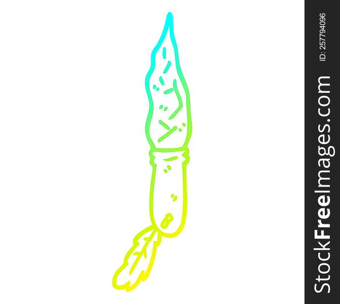 cold gradient line drawing of a cartoon primitive stone dagger