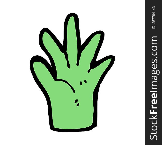 Cartoon Green Hand Symbol