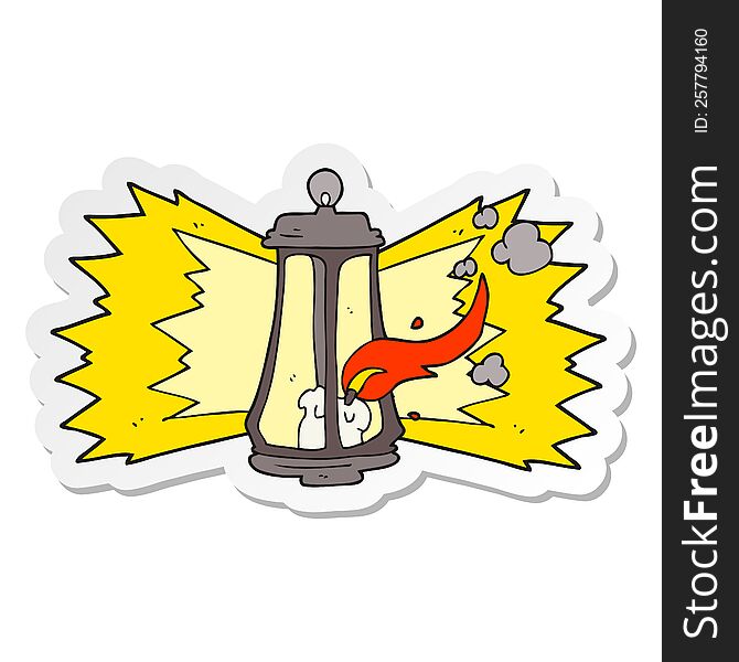 sticker of a cartoon spooky lantern